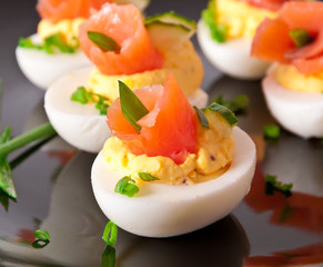stuffed eggs with salmon