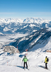 Fototapeta na wymiar Ośrodek narciarski Kaprun lodowiec Kitzsteinhorn. Austria