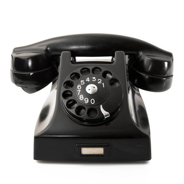 vecchio telefono vintage nero in bachelite
