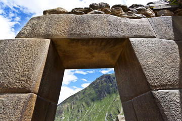 Ruins of Inca fortress Olllantaytambo in Sacred Valley, Peru