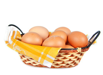 eggs in wicker basket