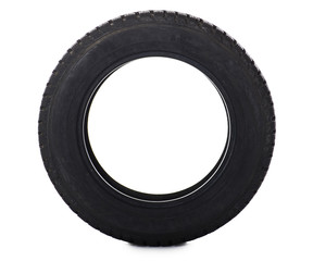 Automobile tire isolated on white background