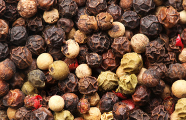 dry hot colored pepper inside