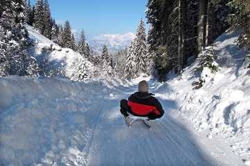 Rodelspaß - winter fun with sled