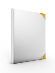 Blank book cover on the white background