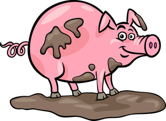 pig farm animal cartoon illustration