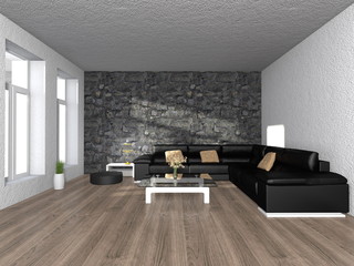 Modern eingerichtetes Wohnzimmer