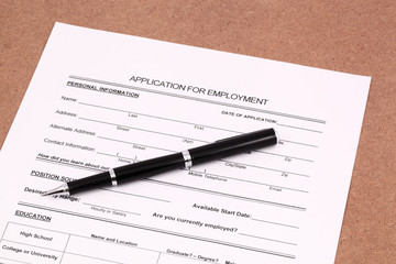 Application form with pen