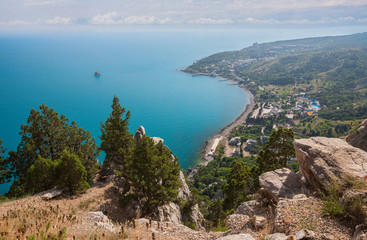 Blue bay near Simeiz town in Crimea