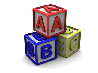 A B C Letters Cubes Stack