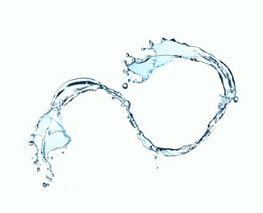 Fototapeta na wymiar blue water splash isolated on white background 