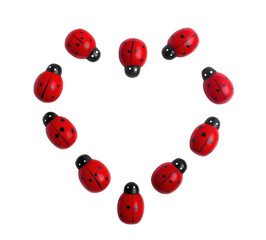 Fototapeta premium Ladybugs on white background