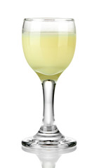 Tasty creamy liquor, isolated on white