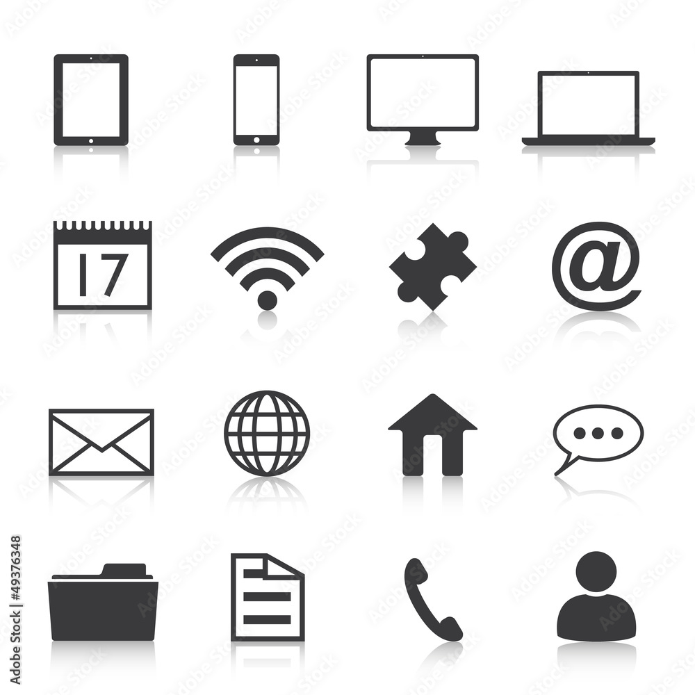 Wall mural set of outline web icons vector eps10
