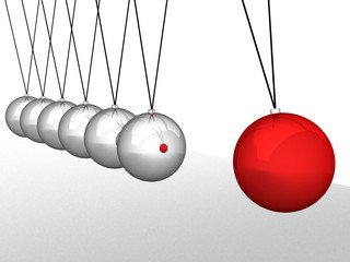Balancing balls Newton's cradle. Concept business