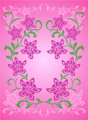 Abstract vector background with flowers