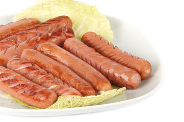 grilled sausages on a plate