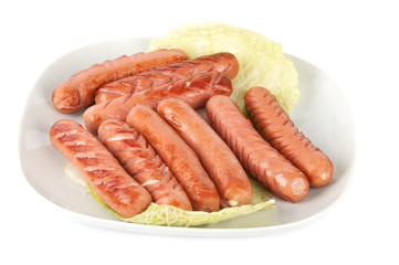 grilled sausages on a plate