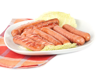 grilled sausages on a plate