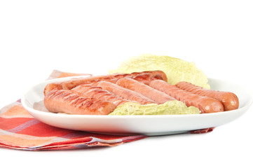 grilled sausages on a plate