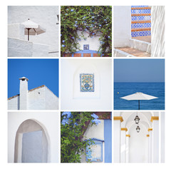 niebieski biały Hiszpania woda architektura