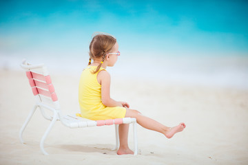Adorable little girl at beach