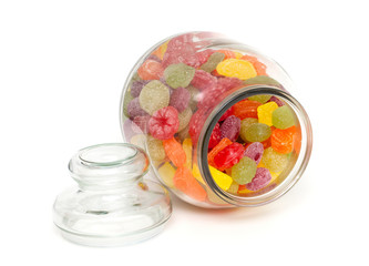 jar with colorful candies
