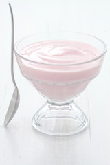 Fresh strawberry yogurt