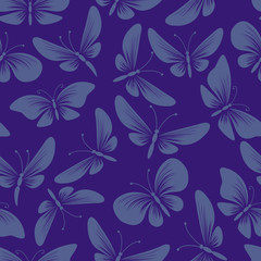night moth butterflies seamless background
