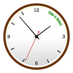 Time Is Money Wooden Wall Clock Concept
