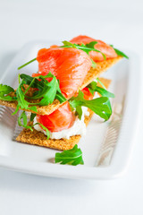 Smoked Salmon Canapes with Cream Cheese