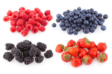 raspberries, strawberries, blueberries and blackberries