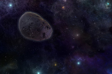 Fototapeta na wymiar Asteroid w kosmosie