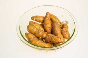 Bowl of fingerling potatoes