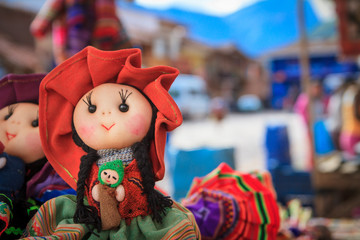 The traditional market of Pisac, Peru