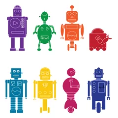 Poster Speelgoedrobot naadloos patroon © williamrobson