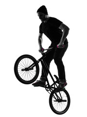 Obraz premium man bmx acrobatic figure silhouette