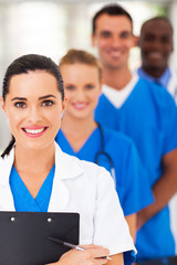 group of modern smart medical team closeup