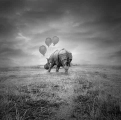 Fotobehang Fantasy rhino © vali_111