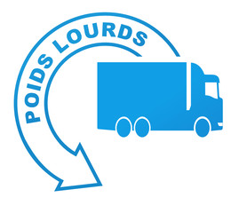 poids lourds sur symbole bleu