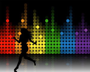 music equalizer and running girl