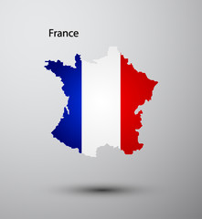 France flag on map