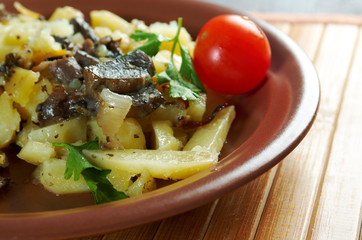 mushrooms with roasted potato