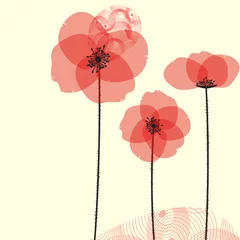 Wall murals Abstract flowers Poppy