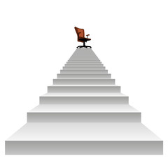 High resolution conceptual stair with a chair on top