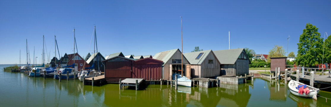 Ahrenshoop, Altenhagen, hafen, boote, bootsh&auml;user, bodden