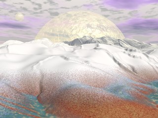 Fantasy winter landscape - 3D render