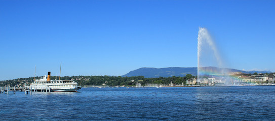 Naklejka na ściany i meble Geneva widok na jezioro, Szwajcaria