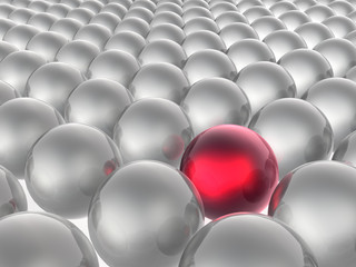 Red and grey spheres