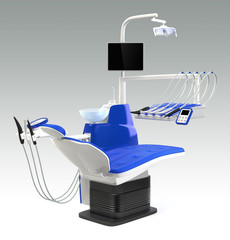 blue dental chair equipment